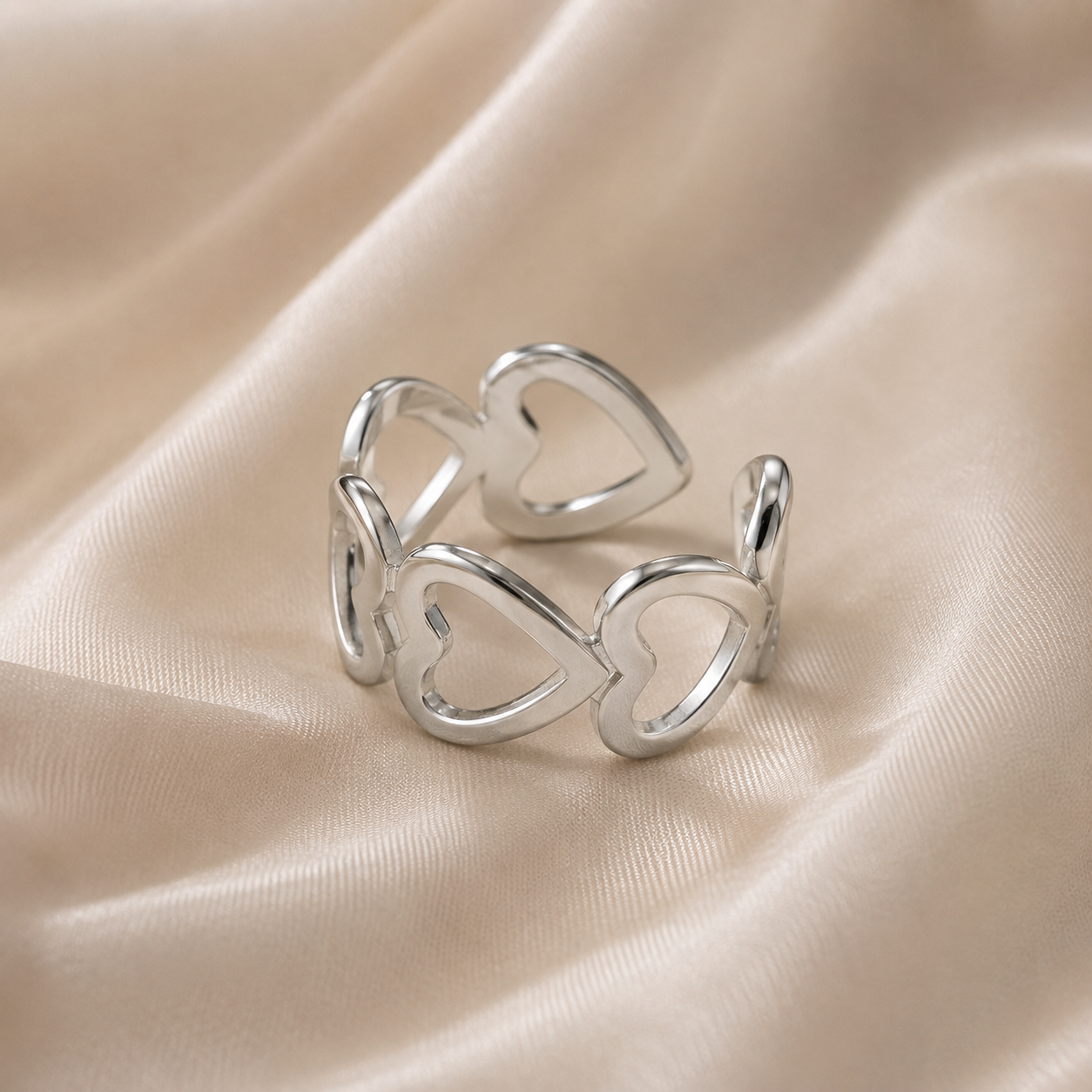 Heart connected ring | stainless steel PRE ORDER
