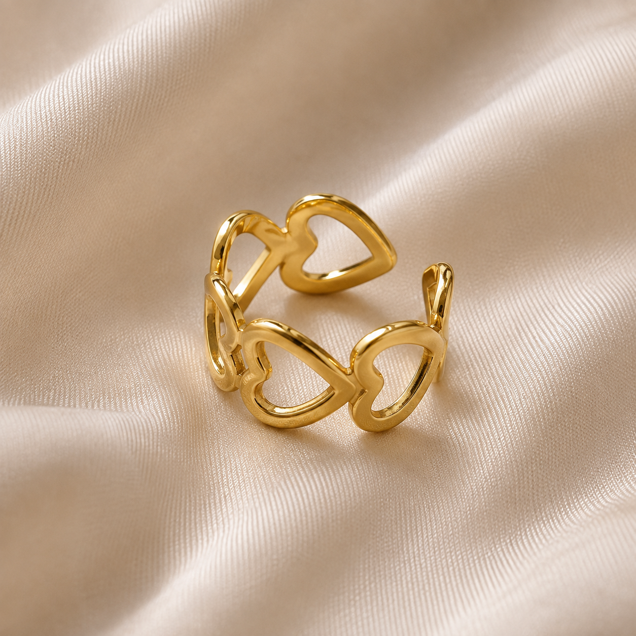 Heart connected ring | stainless steel PRE ORDER